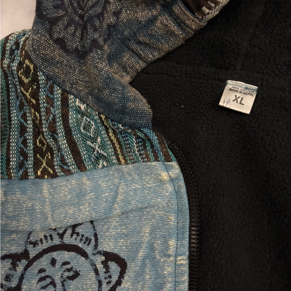 Multicolor Patchwork Hooded Jacket - image 8